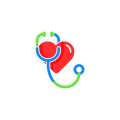 Obraz premium Medical Stethoscope and Heart Symbol Healthcare Concept