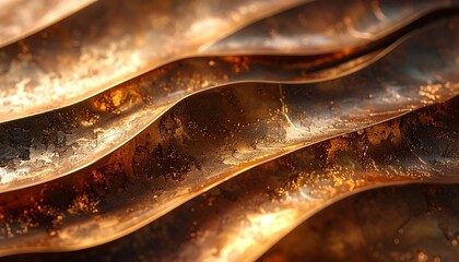 Abstract bronze wavy surface