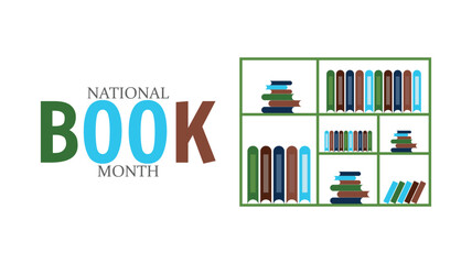 October is National Book Month background template use to background, banner, placard, card, and poster design templet