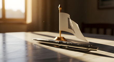 Symbolic image of patriotism with miniature flag.
