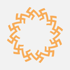 Swastika- a Hindu religious motifs background. A round border with empty space made with Swastika symbol. Layout template for Hindu religious events.