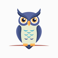 Naklejka premium owl on a branch vector