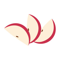 apple fruit slice with seed clipart