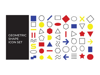 Geometric shape  design icon set