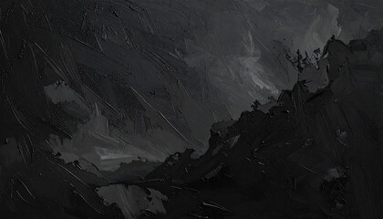 Abstract dark gray and black textured painting