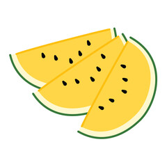 Slice yellow watermelon illustration