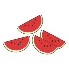 Watermelon red Slice Illustration