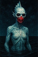 Abyssal Horror Emerging from Dark Waters