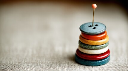 Colorful buttons stacked