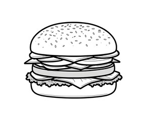 Minimalist outline of a hamburger,