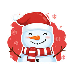 snowman with santa claus hat