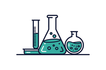 Laboratory equipment isolated on transparent background