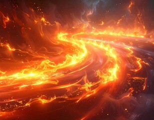 Abstract fiery cosmic swirl