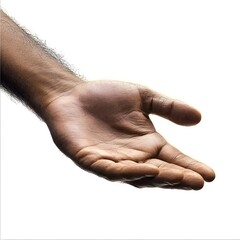 Open Hand Reaching Out, Dark Skin Tone, Helping Hand Concept