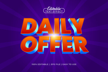 daily offer editable text effect