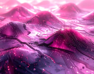 Abstract landscape of circuit board peaks