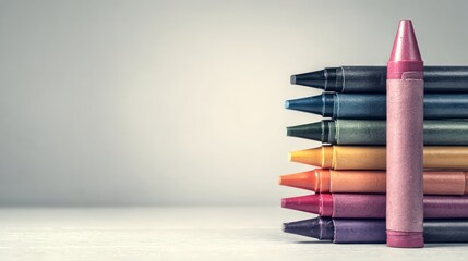 Colorful crayons stand out