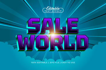 sale world editable text effect