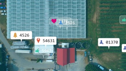 On start icons appearing above greenhouse rising counts showing interest drifting over rows fading - Powered by Adobe