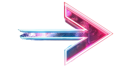 Modern Digital Arrow Icon with Futuristic Style on white background