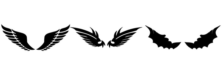 A striking silhouette of a single majestic eagle in flight wings spread wide against a pure white background isolated on white background silhouette