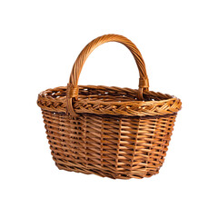 wicker basket isolated on white. the entire image in sharpness 
