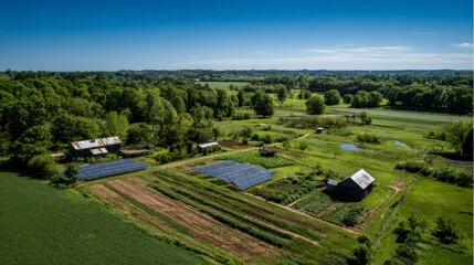Fototapeta premium Sustainable farmland aerial view