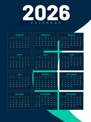 full page 2026 calendar layout in printable design