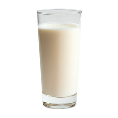 Refreshing Glass of Milk Creamy White Beverage Healthy Drink isolated on a white background