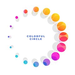 decorative colorful circle frame backdrop with shadow effect
