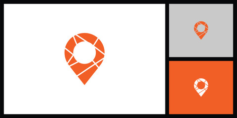 Orange Map Location Pin Icon for GPS and Navigation