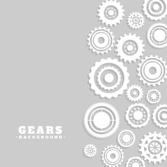 3d style cog and gear wheel grey background design