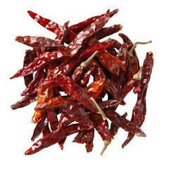 Obraz premium Dried Red Chili Peppers Spicy Food Ingredient Black Background isolated on a white background