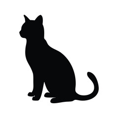 Elegant black cat silhouette gracefully sitting, showcasing feline beauty and form, cat standing on two legs silhouette vector illustration