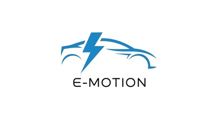 Obraz premium Electric Car Logo Symbol of Sustainable Transportation and Innovation in Motion