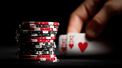 Poker chips and cards