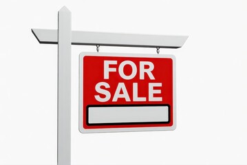 Real estate for sale sign in urban environment advertising business promotional concept