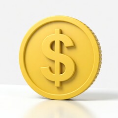 Investment opportunity golden dollar coin financial market digital asset studio close-up view wealth concept