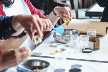 Chef preparing dough for baking