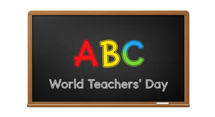 Fototapeta premium ABC letters on vintage chalkboard for World Teachers Day
