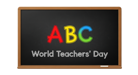 ABC letters on vintage chalkboard for World Teachers Day