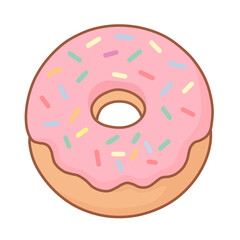 Cute Pink Donut with Sprinkles