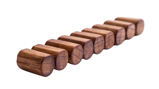 Functional Wooden Domino Tile on white background