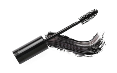 Mascara with Curved Brush for Extra Lift on white background