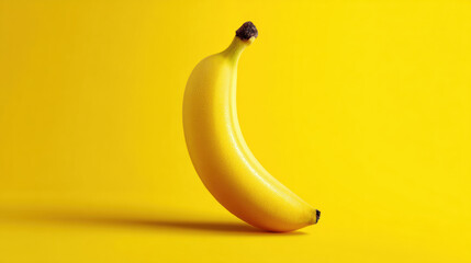 Vibrant yellow banana with smooth peel, fresh and ripe fruit ideal for healthy snacks, tropical flavor, natural food, vitamin-rich ingredients, and nutritious diet
