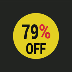 79% off coupon discount icon vector design background.