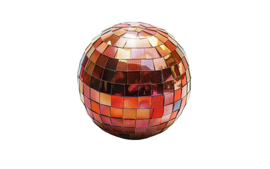 Stylish Retro Miniature Disco Ball on white background