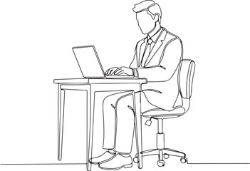 man sitting on a chair with laptop