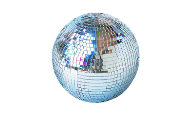 Vibrant 2000s Style Disco Ball on white background