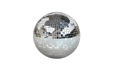 Stylish Retro Miniature Disco Ball on white background